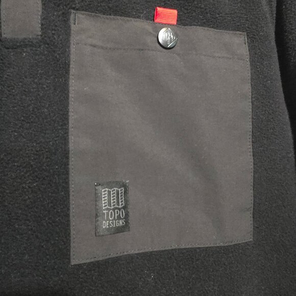 TOPO Designs 1/4 Snap Fleece Pullover - Black - Sz S* - Picture 2 of 5